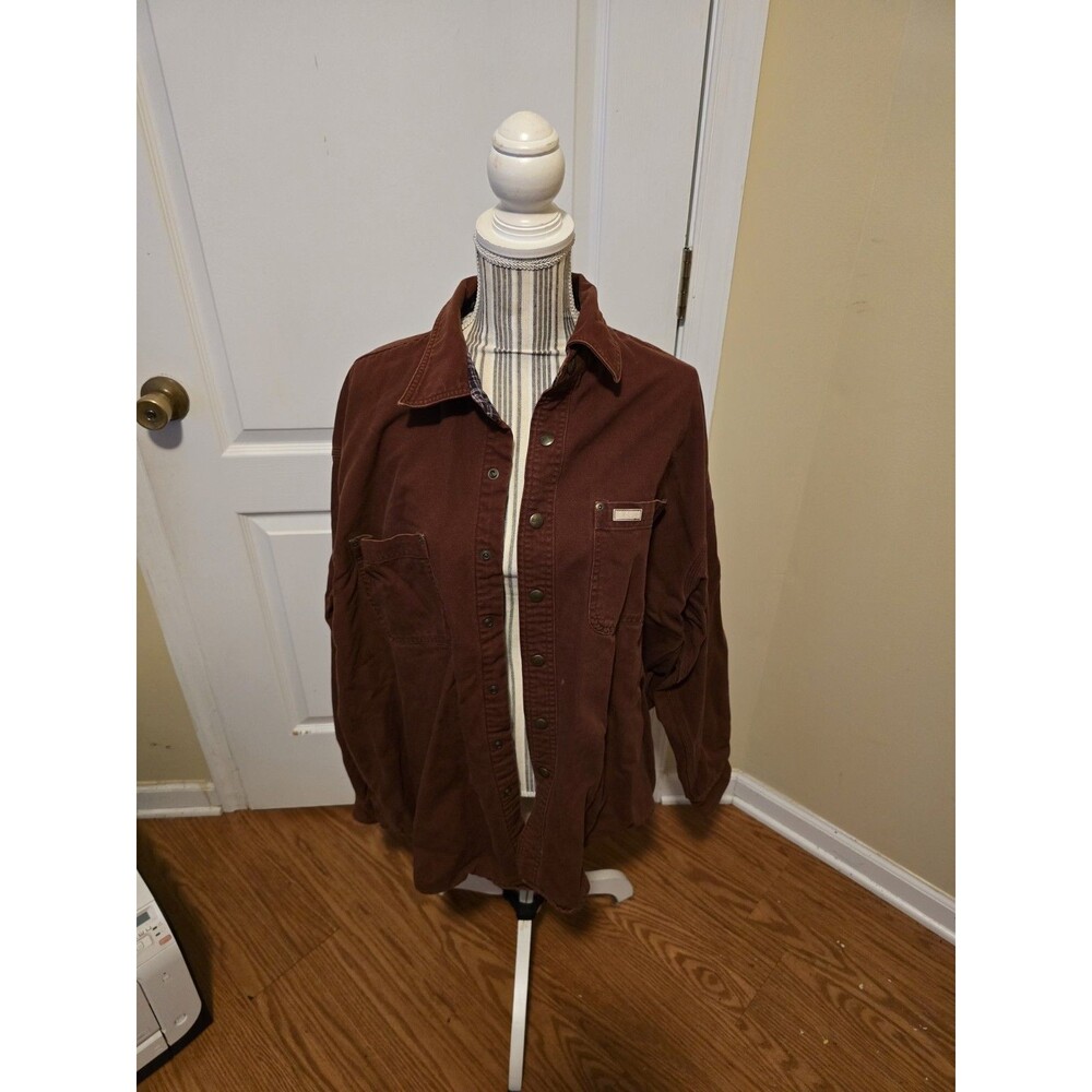 Carhartt Vintage Men's Burnt Orange/Burgundy Shacket W/Plaid Lining Size XL